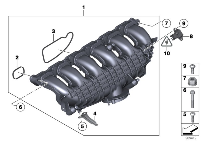 2017 BMW X5 Intake Manifold System Diagram