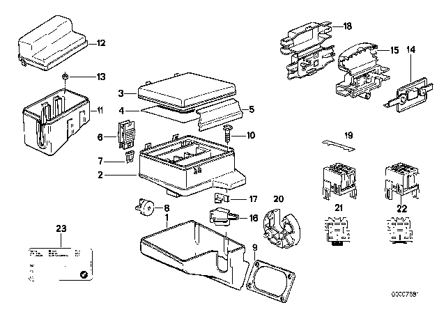 1993 BMW 535i Fuse Battery Cable Positive Diagram for 61131382065