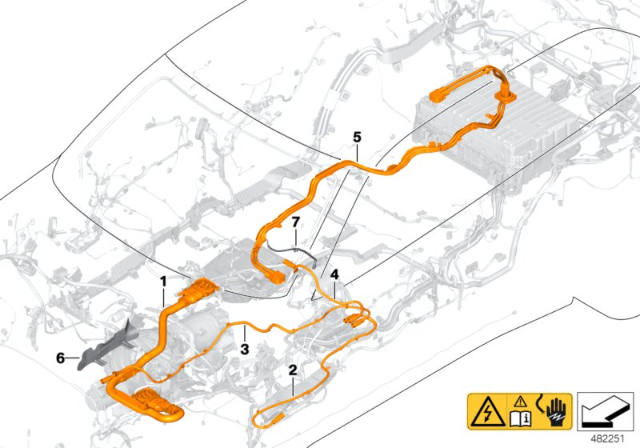 2018 BMW X5 HIGH-VOLTAGE WIRING HARNESS Diagram for 61129384225