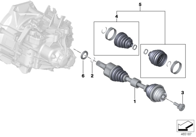 2020 BMW M235i xDrive Gran Coupe Left Cv Axle Shaft Diagram for 31608482645