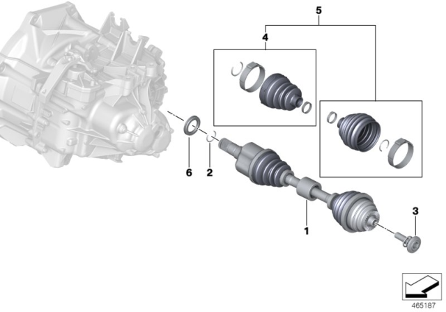 2018 BMW X2 Repair Kit, Gaiter Inner / Outer Diagram for 31608618546