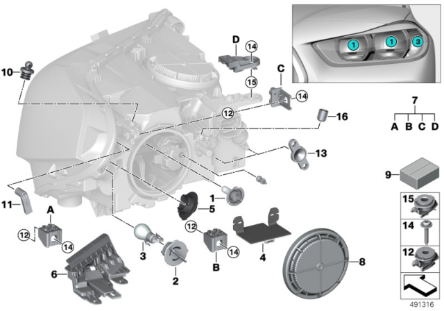 2020 BMW X2 Compensating Element Diagram for 63127387919