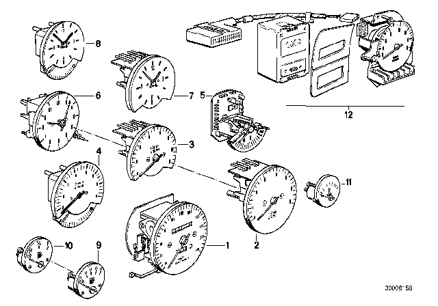 1988 BMW M3 Instruments Diagram