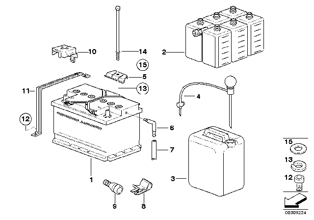 1998 BMW Z3 Battery Holder Diagram for 61211389010