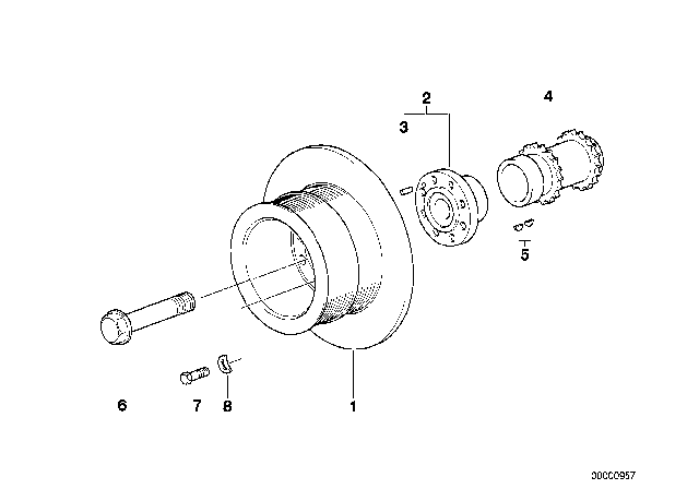 2001 BMW X5 Vibration Damper Crank Shaft Pulley Diagram for 11231741773