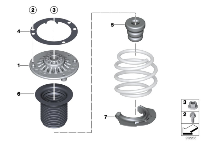 2016 BMW 330e Guide Support / Spring Pad / Attaching Parts Diagram 2