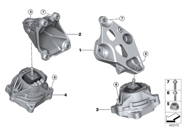 2016 BMW 330e Engine Mount Right Diagram for 22116865470