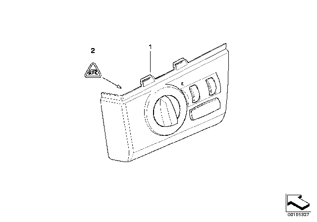 2008 BMW X3 Control Element Light Diagram