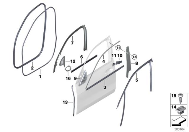 2020 BMW X7 Trims And Seals, Door Diagram 1