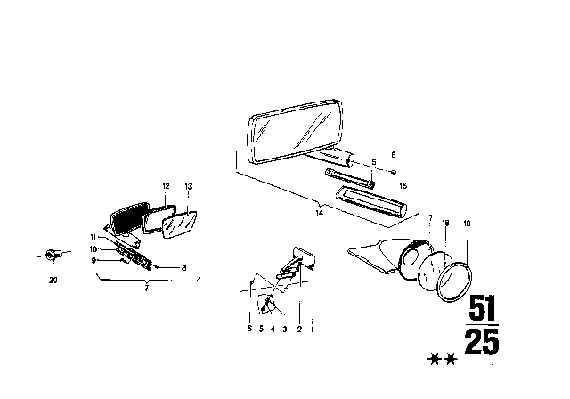 1973 BMW 2002 Outside Mirror Diagram