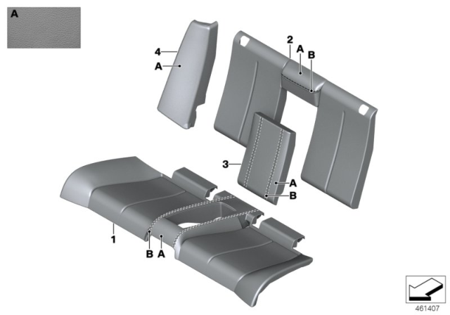 2015 BMW 428i Individual Option Cover Rear Seat Diagram