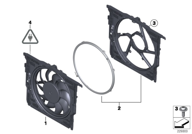 2019 BMW Alpina B6 xDrive Gran Coupe Acoustic Ring Fan Cowl Diagram for 17427601953