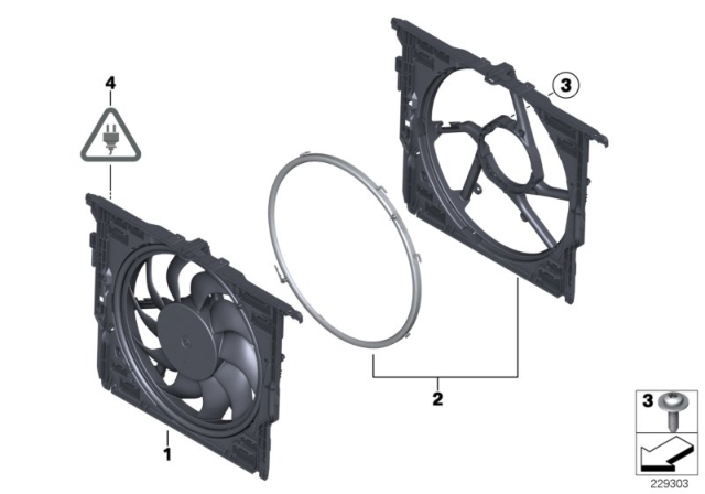 2012 BMW Alpina B7 xDrive Fan Shroud / Fan Diagram