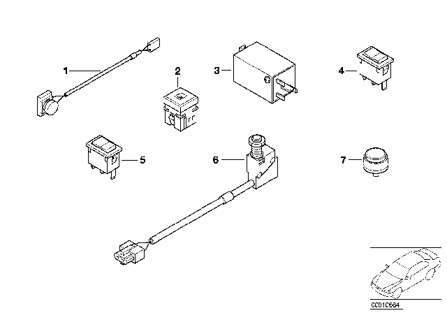 1999 BMW 528i Switch, Cab Diagram