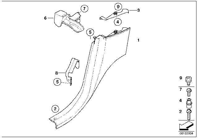 2003 BMW Alpina V8 Roadster Cover, Lateral Trim Panel, Left Diagram for 51437002503