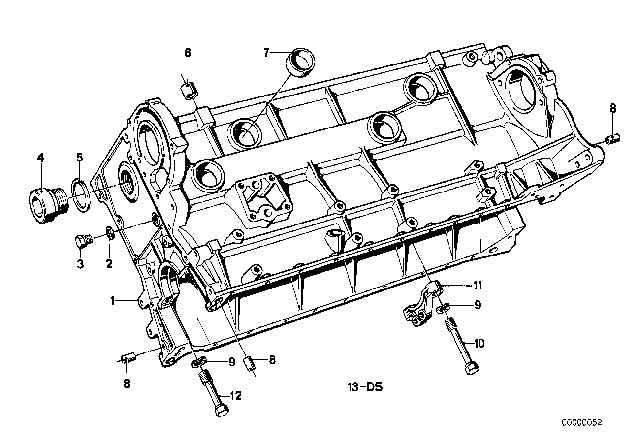1976 BMW 530i Engine Block & Mounting Parts Diagram 1