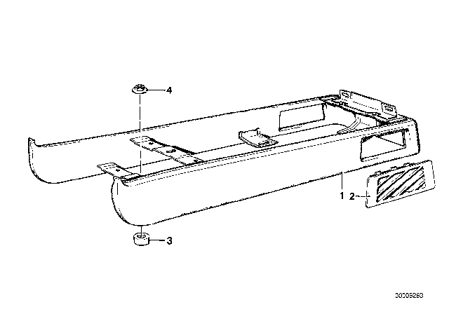 1982 BMW 733i Rear Mounting Parts Of Center Console Diagram 2