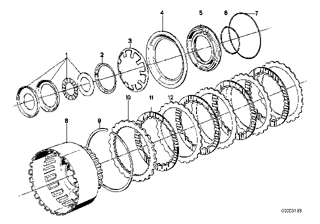 1985 BMW 735i Brake Clutch (ZF 4HP22/24) Diagram 3