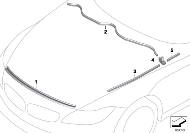 2014 BMW Z4 Bonnet Seals Diagram