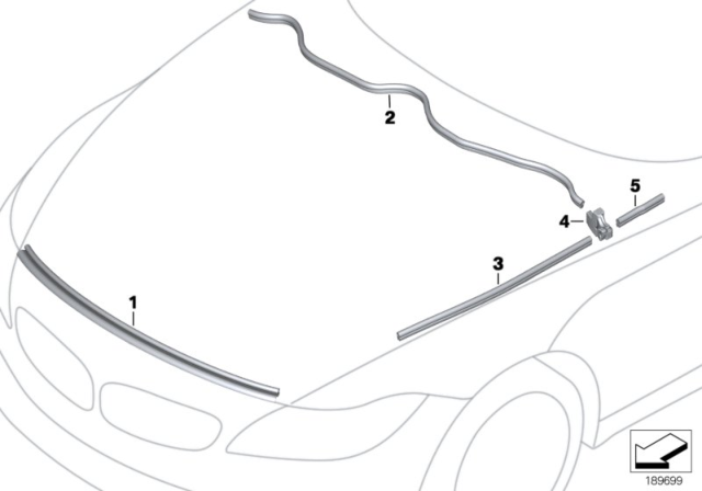 2009 BMW Z4 Bonnet Seals Diagram