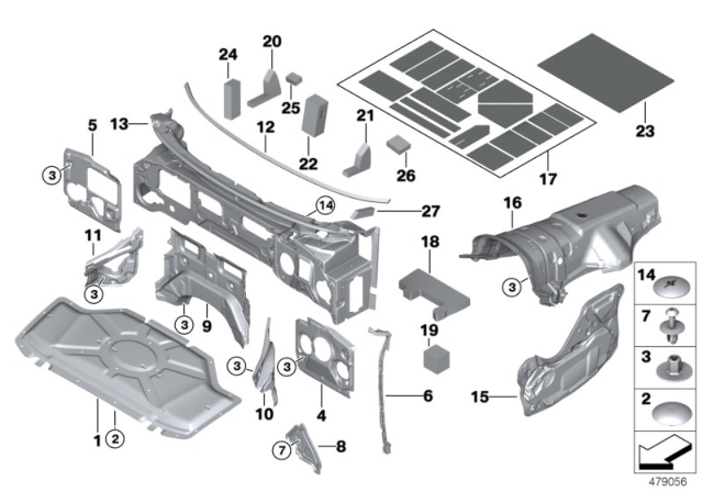 2014 BMW X5 Sound Insulating Diagram 1