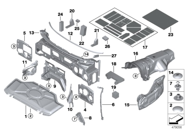 2016 BMW X6 Sound Insulating Diagram 1