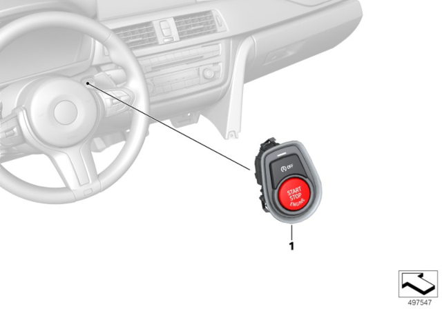 2015 BMW 328i xDrive Retrofitting Start/Stop Button Red Diagram