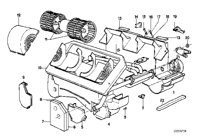 1981 BMW 320i Housing Parts, Heater Diagram