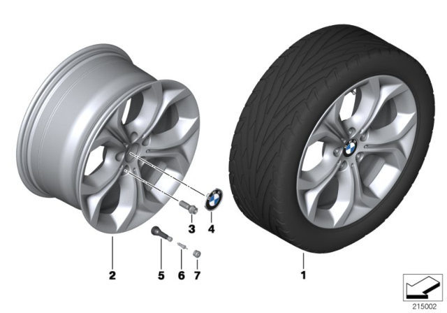 2007 BMW X5 Light Alloy Rim Diagram for 36116788009