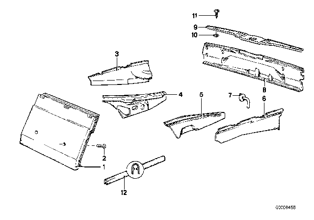 1980 BMW 733i Panel Fender Left Diagram for 51471900257