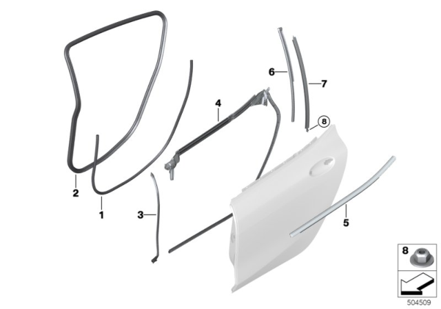 2020 BMW 840i Gran Coupe Trims And Seals, Door Diagram 2