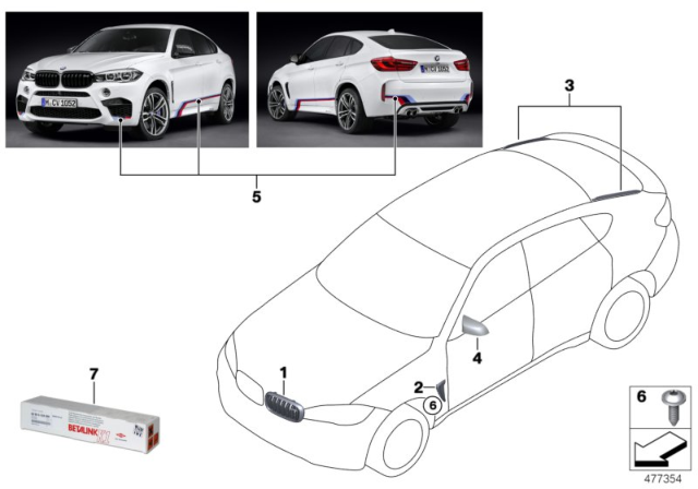 2018 BMW X5 M M Performance Aerodynamics Accessories Diagram 1