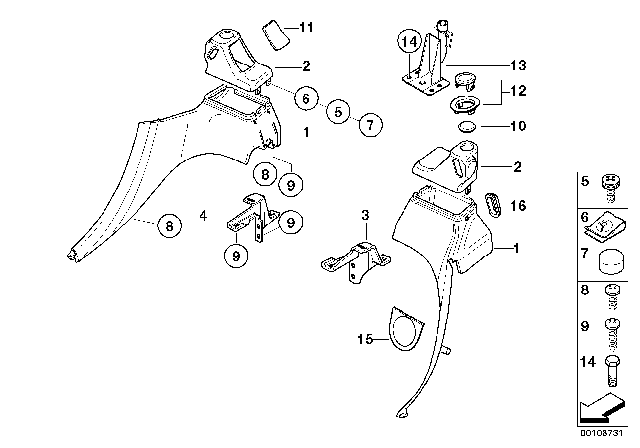 2002 BMW Z3 Bracket, Left Diagram for 51438399659