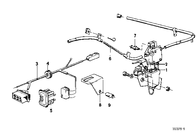 1983 BMW 633CSi Drive Cable Diagram for 54121857874