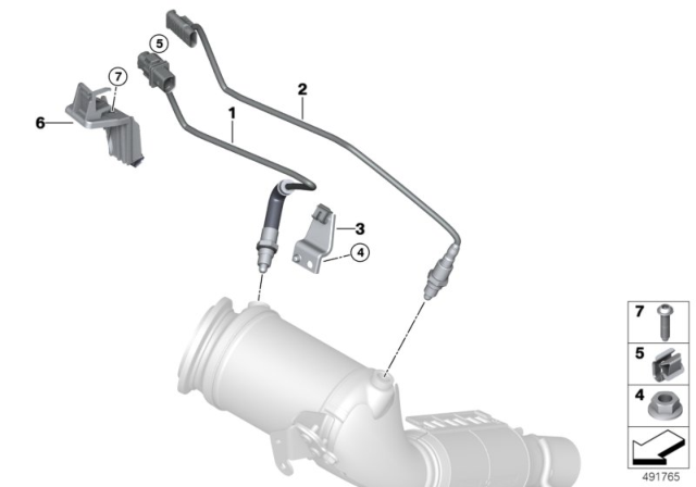 2019 BMW X2 Lambda Probe Fixings Diagram