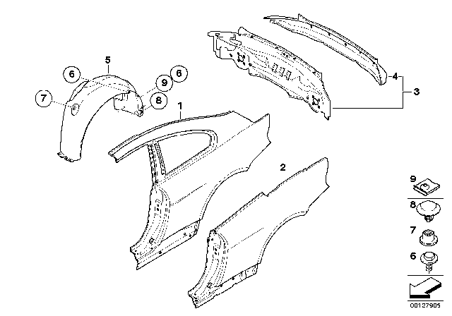 2008 BMW 650i Rear Side Panel Diagram