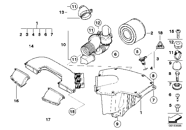 2010 BMW 128i Intake Duct, Right Diagram for 13717547591