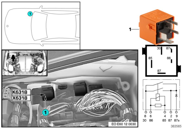 2007 BMW 525i Relay, Hydraulic Pump Diagram