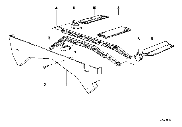 1986 BMW 635CSi Connection Rod / Flap Diagram