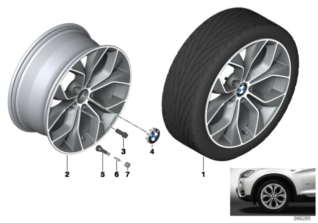 2015 BMW X3 BMW LA Wheel, Y-Spoke Diagram 4