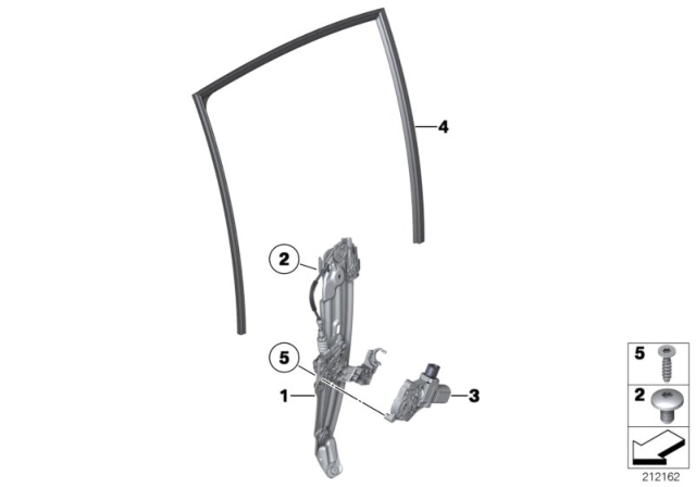 2010 BMW 550i Drive, Power Window, Front/Rear Left Diagram for 51337271563