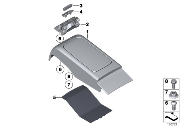 2011 BMW Alpina B7 Rear Centre Console, Leather Diagram for 51169171293