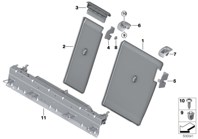 2019 BMW X6 Seat, Rear, Backrest Trims Diagram