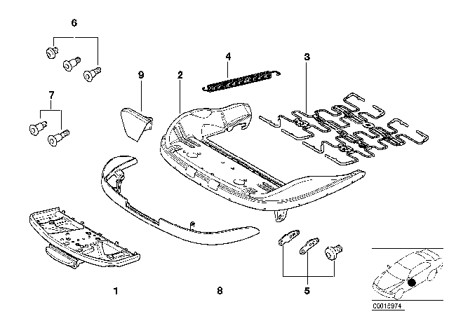 2004 BMW 325i BMW Sports Seat Frame Mechanical Diagram