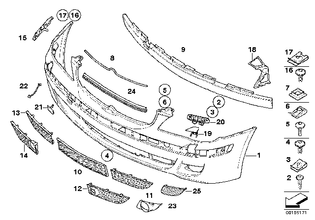 2007 BMW 750Li Gasket Diagram for 51117174172