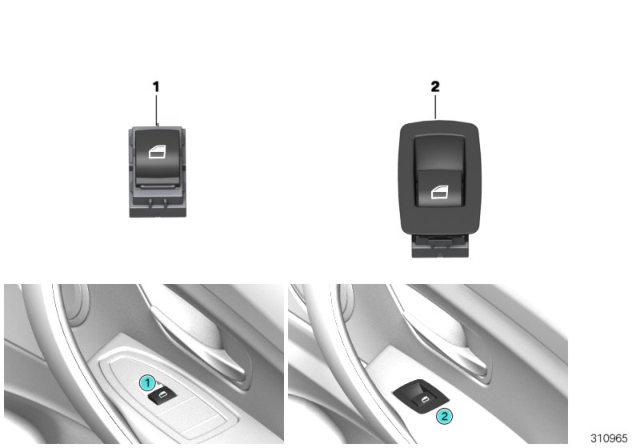 2019 BMW M4 Switch, Power Window, Front Passenger / Rear Compartment Diagram