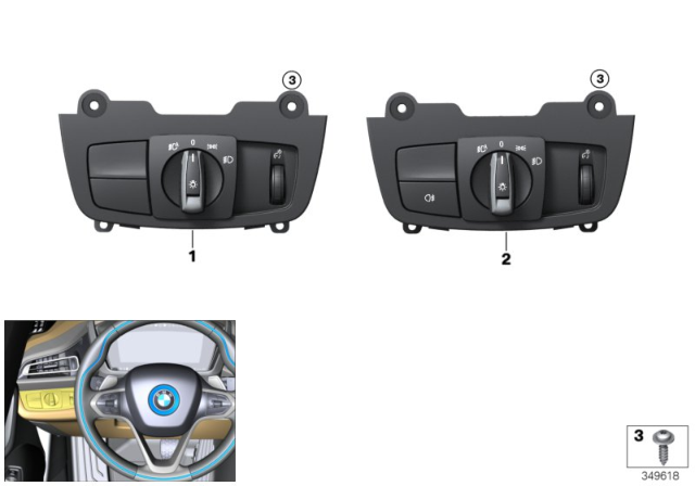 2015 BMW i8 Headlight Switch Diagram for 61319312983
