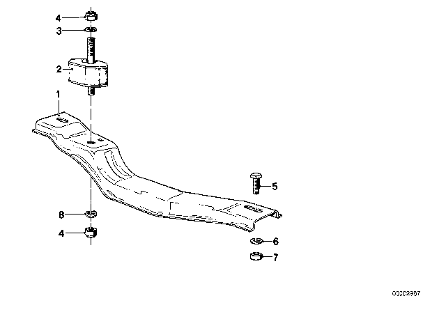 1988 BMW 528e Gearbox Suspension Diagram 1