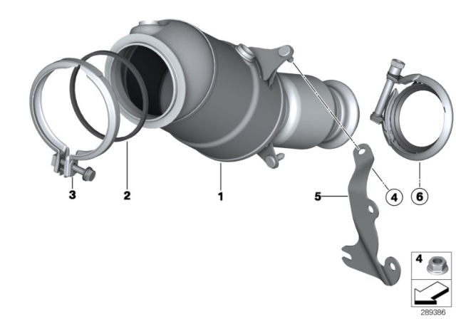 2014 BMW 328i Engine - Compartment Catalytic Converter Diagram