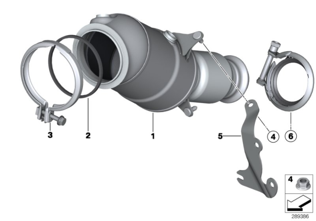 2014 BMW 428i xDrive Engine - Compartment Catalytic Converter Diagram